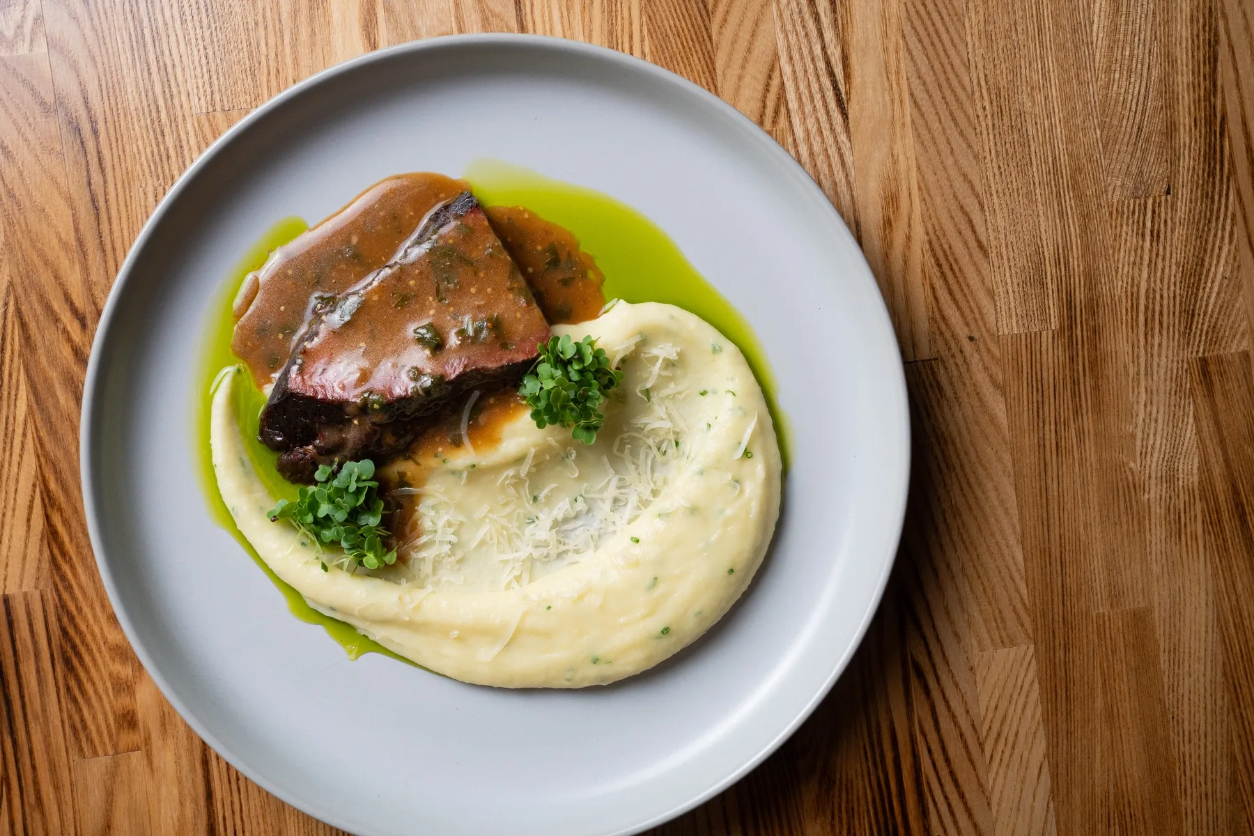 Брискет с пюре